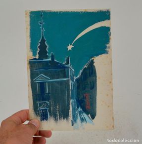 Arte: Joan Commeleran, felicitación de Navidad, 1944, acuarela sobre papel, con poema y dedicatoria.